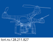 Qadrocopter or drone. Vector. Стоковая иллюстрация, иллюстратор Кирилл Черезов / Фотобанк Лори