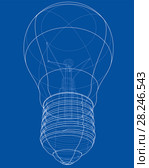 Outline light bulb. Vector. Стоковая иллюстрация, иллюстратор Кирилл Черезов / Фотобанк Лори