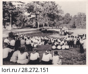 Концерт в пионерском лагере, 1950-е годы. Стоковое фото, фотограф Илюхина Наталья / Фотобанк Лори