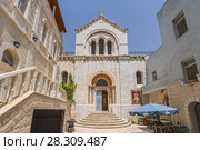 Armenian Catholic Church of our Lady of the Spasm, fourth station, Way of Sorrows, Stations of the Cross in Jerusalem Old City, Israel. Стоковое фото, агентство BE&W Photo / Фотобанк Лори