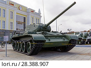 Verkhnyaya Pyshma, Russia - May 01, 2018: Soviet medium tank T-44M (model 1944), in the museum of military equipment. Редакционное фото, фотограф Евгений Харитонов / Фотобанк Лори
