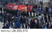 Всероссийская патриотическая акция "Бессмертный полк" в День Победы 9 Мая. Город Петропавловск-Камчатский (2018 год). Редакционное видео, видеограф А. А. Пирагис / Фотобанк Лори