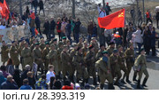 Всероссийская патриотическая акция "Бессмертный полк" в День Победы 9 Мая. Петропавловск-Камчатский (2018 год). Редакционное видео, видеограф А. А. Пирагис / Фотобанк Лори