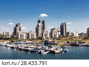 A view of the city Ashdod from the Mediterranean sea, Israel (2017 год). Стоковое фото, фотограф Наталья Волкова / Фотобанк Лори