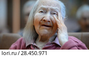 Ufa, Russia - APR 18: Older people in a nursing home. Close-up on April 14, 2018 in Ufa, Russia. Редакционное видео, видеограф Mikhail Erguine / Фотобанк Лори