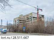 Замороженная стройка филиала центра экстренной и радиационной медицины МЧС России (ВЦЭРМ МЧС). Москва (2015 год). Редакционное фото, фотограф Алёшина Оксана / Фотобанк Лори