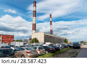 Правобережная котельная  ГУП ТЭК СПб, Эу-20. Улица Крыленко, 4, Санкт-Петербург (2018 год). Редакционное фото, фотограф Александр Щепин / Фотобанк Лори