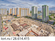 SAINT PETERSBURG, RUSSIA - JUNE 10, 2018: Top view of a construc. Редакционное фото, фотограф Андрей Зарин / Фотобанк Лори