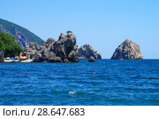 Скала Адалары в Черном море, Гурзуф, Крым (2018 год). Стоковое фото, фотограф Natalia Sidorova / Фотобанк Лори