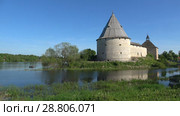 Солнечный майский день у старинной крепости. Старая Ладога, Россия (2018 год). Редакционное видео, видеограф Виктор Карасев / Фотобанк Лори