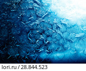 Frosty pattern on winter window. Стоковое фото, фотограф ElenArt / Фотобанк Лори