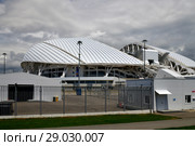 Sochi, Russia - June 2. 2018. Football stadium Fisht in Olympic Park on cloudy day. Редакционное фото, фотограф Володина Ольга / Фотобанк Лори