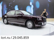 Московский международный автосалон ММАС 2018 в "Крокус Экспо" - российский автомобиль Aurus Senat. Редакционное фото, фотограф Илья Илмарин / Фотобанк Лори