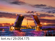 Закат над Петропавловской крепостью View of the Peter and Paul Fortress at sunset (2018 год). Стоковое фото, фотограф Baturina Yuliya / Фотобанк Лори
