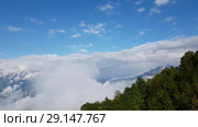 Panorama of Caucasian mountains in Russia. Стоковое видео, видеограф Володина Ольга / Фотобанк Лори