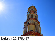 fragment of belfry in Novy Afonsky for men Monastery in Abkhazia (2018 год). Стоковое фото, фотограф Володина Ольга / Фотобанк Лори