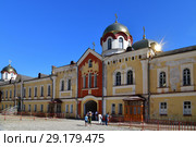 New Athos, Abkhazia - June 3. 2018. courtyard in Novy Afonsky for men Monastery. Редакционное фото, фотограф Володина Ольга / Фотобанк Лори