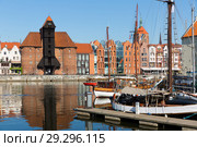 Motlawa river embankment in Gdansk (2018 год). Стоковое фото, фотограф Яков Филимонов / Фотобанк Лори