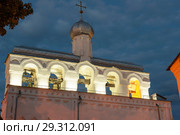 Звонница Софийского собора 14-18вв. Великий Новгород. (2018 год). Редакционное фото, фотограф Александр Щепин / Фотобанк Лори
