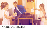 children playing romp game. Стоковое фото, фотограф Яков Филимонов / Фотобанк Лори