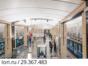 Станция "Селигерская" Московского метрополитена (2018 год). Редакционное фото, фотограф Алёшина Оксана / Фотобанк Лори