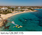 Ayia Napa, Cyprus - November 1. 2018. View from above on Makronissos Beach Resort. Редакционное фото, фотограф Володина Ольга / Фотобанк Лори
