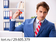 The businessman throwing dart in business concept. Стоковое фото, фотограф Elnur / Фотобанк Лори