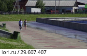 Город Сургут. Речной порт. Surgut sity. River port. (2015 год). Стоковое видео, видеограф Евгений Романов / Фотобанк Лори