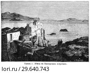 Гавань города Ибица. Настольный энциклопедический словарь. 1900 год. Стоковая иллюстрация, иллюстратор Макаров Алексей / Фотобанк Лори