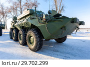 The unified command-staff vehicle R-149MA1 of russian army based on the BTR-80 (2018 год). Редакционное фото, фотограф FotograFF / Фотобанк Лори