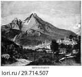 Берхтесгаден. Настольный энциклопедический словарь. 1900 год. Стоковая иллюстрация, иллюстратор Макаров Алексей / Фотобанк Лори