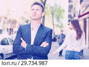 Annoyed guy after quarrel. Стоковое фото, фотограф Яков Филимонов / Фотобанк Лори
