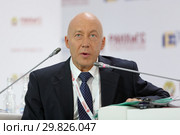 Сергей Синельников-Мурылев - ректор Всероссийской академии внешней торговли на Гайдаровском форуме 2018. Редакционное фото, фотограф Игорь Долгов / Фотобанк Лори