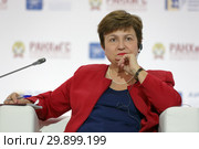 Кристалина Георгиева Иванова - болгарская экономистка и профессор, главный исполнительный директор Всемирного банка на Гайдаровском форуме 2018. Редакционное фото, фотограф Игорь Долгов / Фотобанк Лори