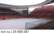 Стадион Екатеринбург арена зимой. Yekaterinburg arena stadium in winter. (2019 год). Стоковое видео, видеограф Евгений Романов / Фотобанк Лори