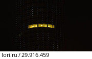 Город Екатеринбург ночью. Деловой центр. Yekaterinburg city at night. Downtown. (2019 год). Стоковое видео, видеограф Евгений Романов / Фотобанк Лори