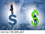 Businessman in dollar and debt concept. Стоковое фото, фотограф Elnur / Фотобанк Лори