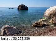 Petra tou Romiou or Aphrodite Rock Beach, one of the main attractions and landmarks of Cyprus island. (2018 год). Стоковое фото, фотограф Сергей Пристяжнюк (Serg Zastavkin) / Фотобанк Лори