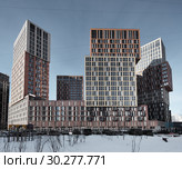 Москва, новый жилой комплекс на Рублёвском шоссе (2019 год). Редакционное фото, фотограф Дмитрий Неумоин / Фотобанк Лори