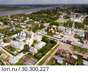 Aerial view of Murom with Trinity convent and Annunciation Monastery (2018 год). Стоковое фото, фотограф Яков Филимонов / Фотобанк Лори