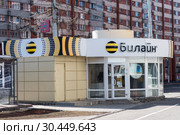 Город Тула. Красноармейский проспект с видом на магазин "Билайн" весенним днём (2019 год). Редакционное фото, фотограф Игорь Низов / Фотобанк Лори