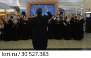 Choir performance on Day of Passenger at Sheremetyevo Airport, Moscow (2017 год). Редакционное видео, видеограф Данил Руденко / Фотобанк Лори
