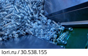 Plastic bottle preform factory. Стоковое видео, видеограф Mark Agnor / Фотобанк Лори