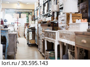 Furniture products offered for sale in furnishings showroom. Стоковое фото, фотограф Яков Филимонов / Фотобанк Лори