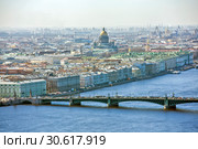 Исторический центр Петербурга с воздуха. Вид с аэролифта. Санкт-Петербург (2019 год). Стоковое фото, фотограф Сергей Афанасьев / Фотобанк Лори