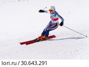 Горнолыжница Перфилова Екатерина Игоревна (Красноярский край). Чемпионат России по горнолыжному спорту, слалом-гигант (2019 год). Редакционное фото, фотограф А. А. Пирагис / Фотобанк Лори