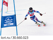 Горнолыжница Лендя Ульяна Леонидовна (Камчатский край). Кубок России по горнолыжному спорту, слалом-гигант (2019 год). Редакционное фото, фотограф А. А. Пирагис / Фотобанк Лори