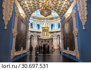 Interior of the Resurrection cathedral of the Voskresensky New-Jerusalem stavropegial male monastery, Istra, Moscow region, Russia (2016 год). Редакционное фото, фотограф Наталья Волкова / Фотобанк Лори
