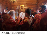 Священническая хиротоня,  деревня Бушарино (2019 год). Редакционное фото, фотограф Дмитрий Неумоин / Фотобанк Лори