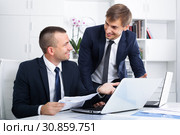 two young managers in office. Стоковое фото, фотограф Яков Филимонов / Фотобанк Лори